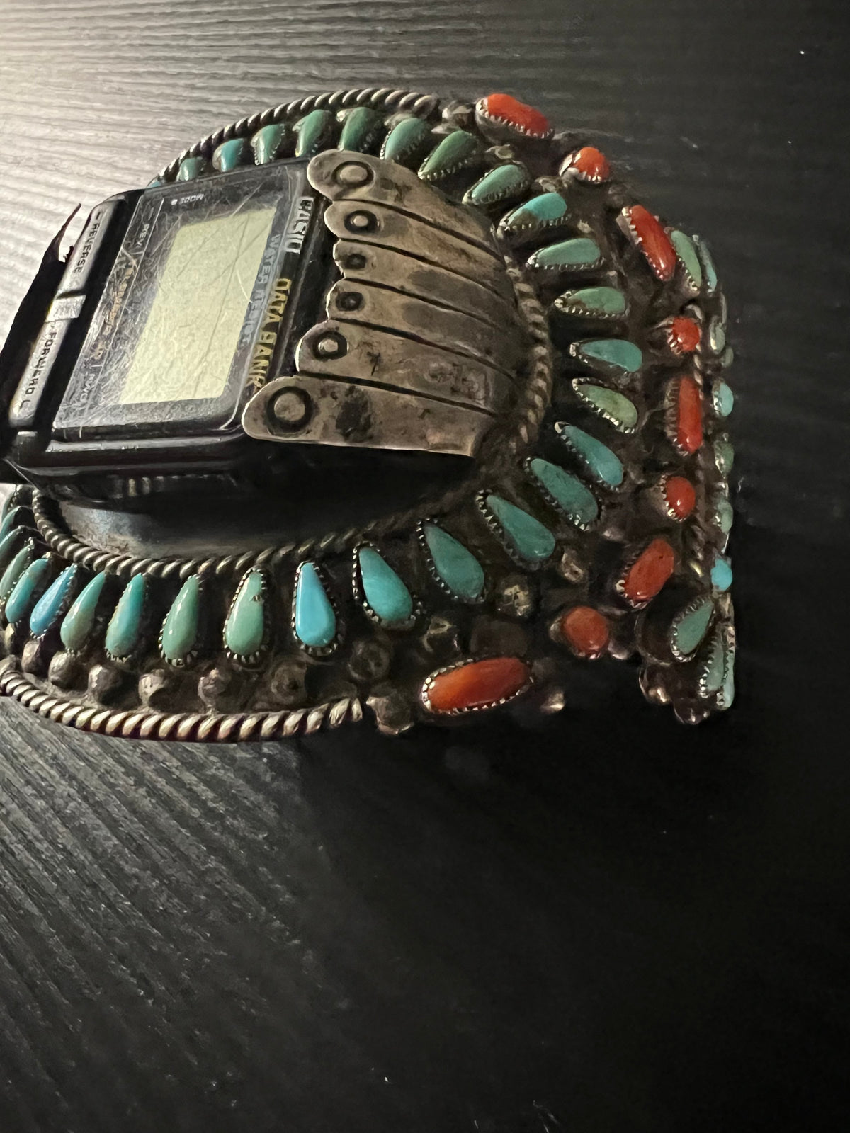 Turquoise/Coral Watch Cuff - CMH190