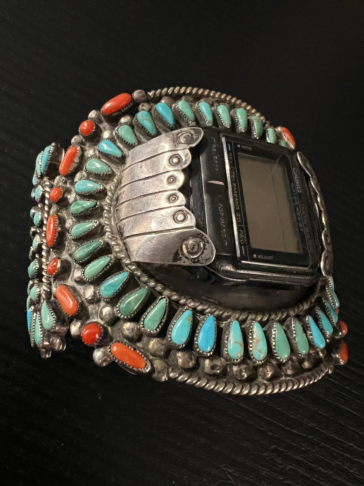 Turquoise/Coral Watch Cuff - CMH190