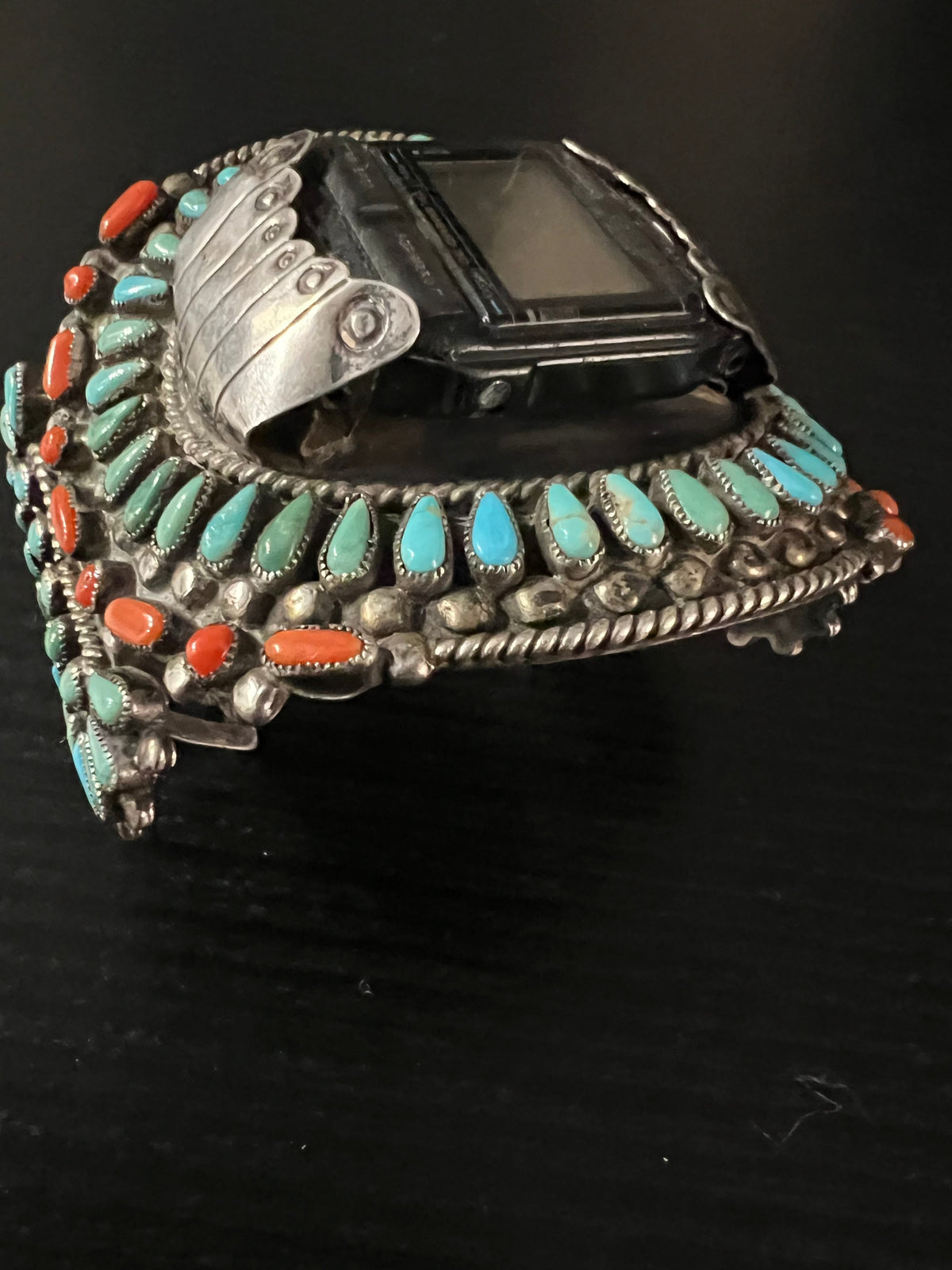 Turquoise/Coral Watch Cuff - CMH190