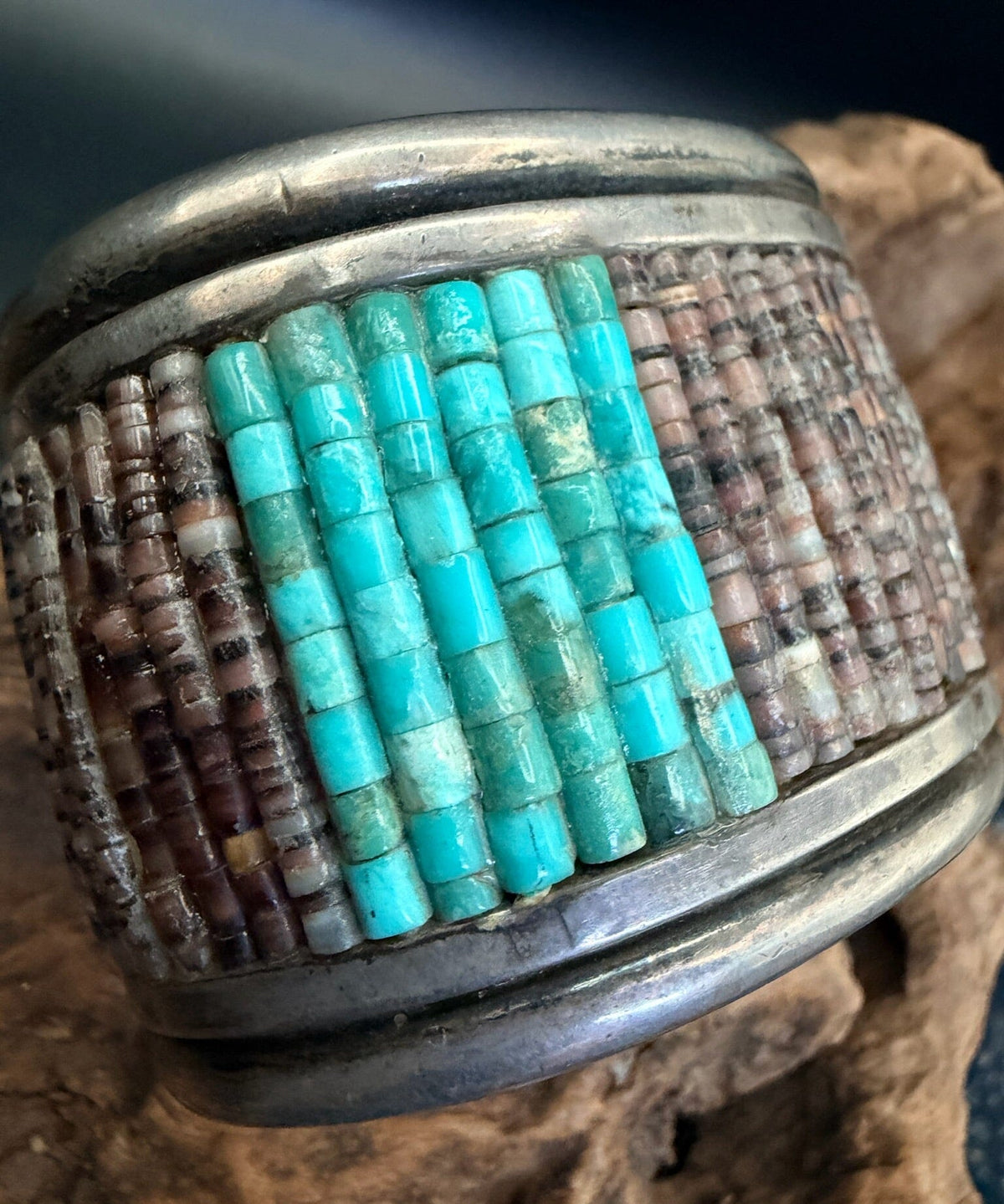 Turquoise/Heishi/Sterling Cuff - CMH169