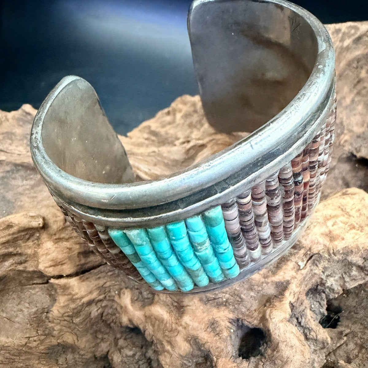 Turquoise/Heishi/Sterling Cuff - CMH169
