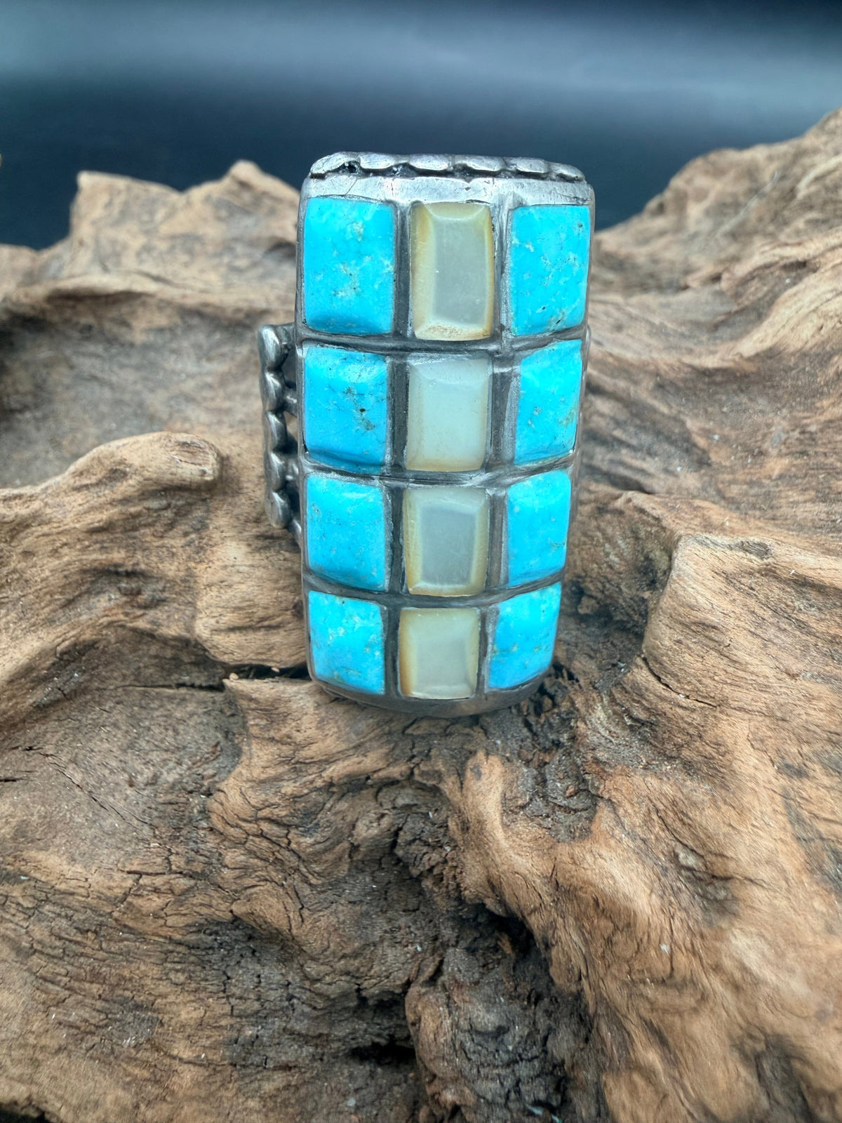 Turquoise/MOP 12 Stone Ring - RMH220