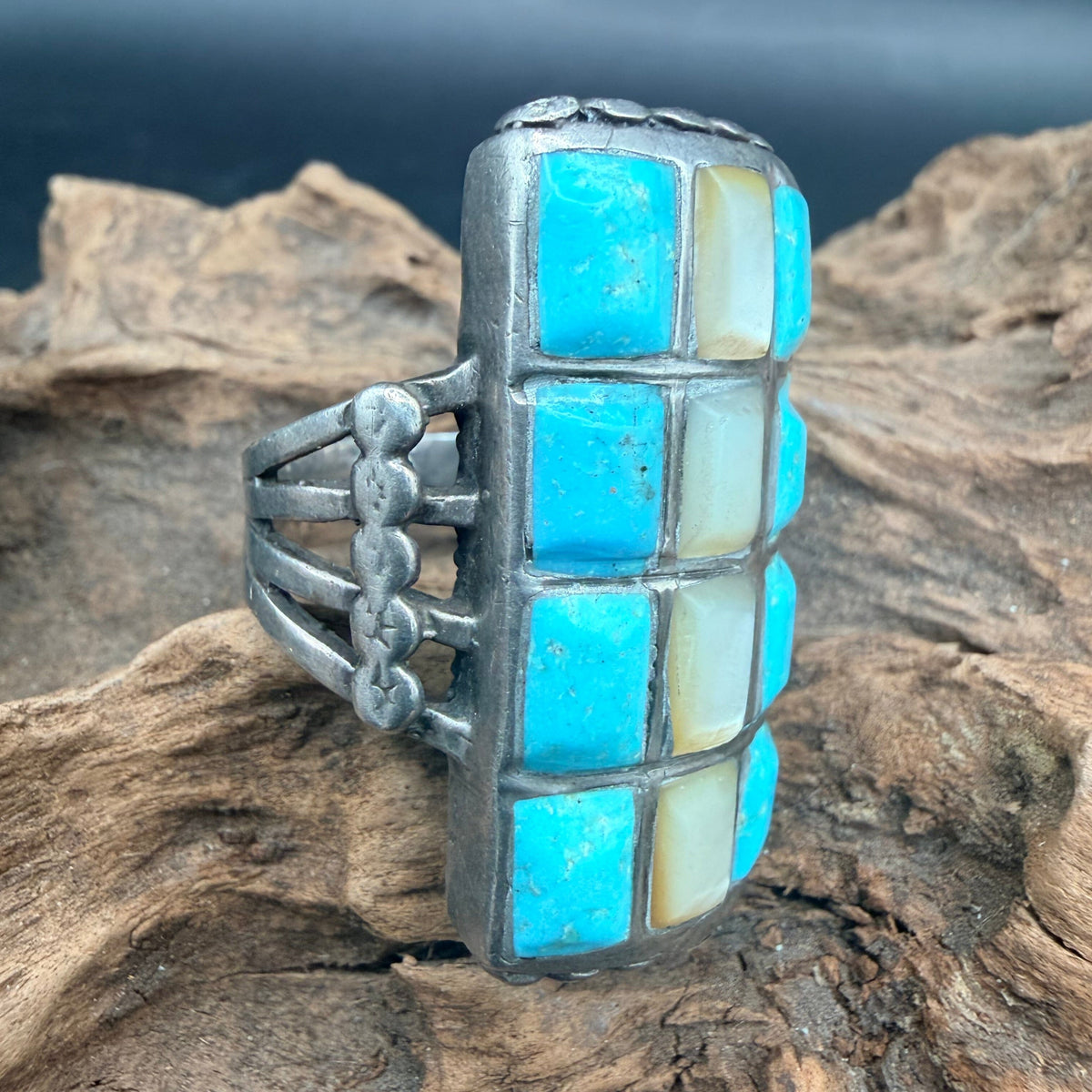 Turquoise/MOP 12 Stone Ring - RMH220