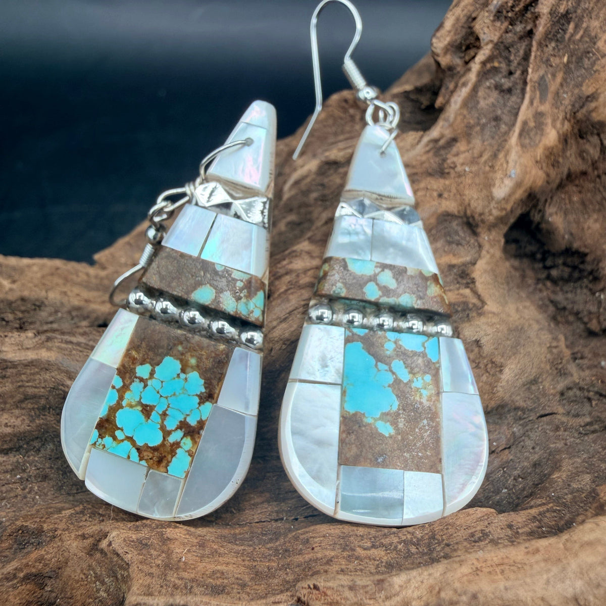 Turquoise/MOP Santa Domingo Inlay Earring - EPD1