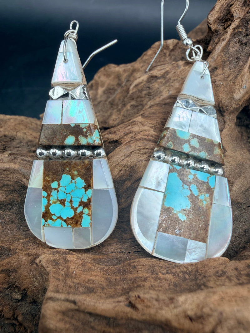 Turquoise/MOP Santa Domingo Inlay Earring - EPD1