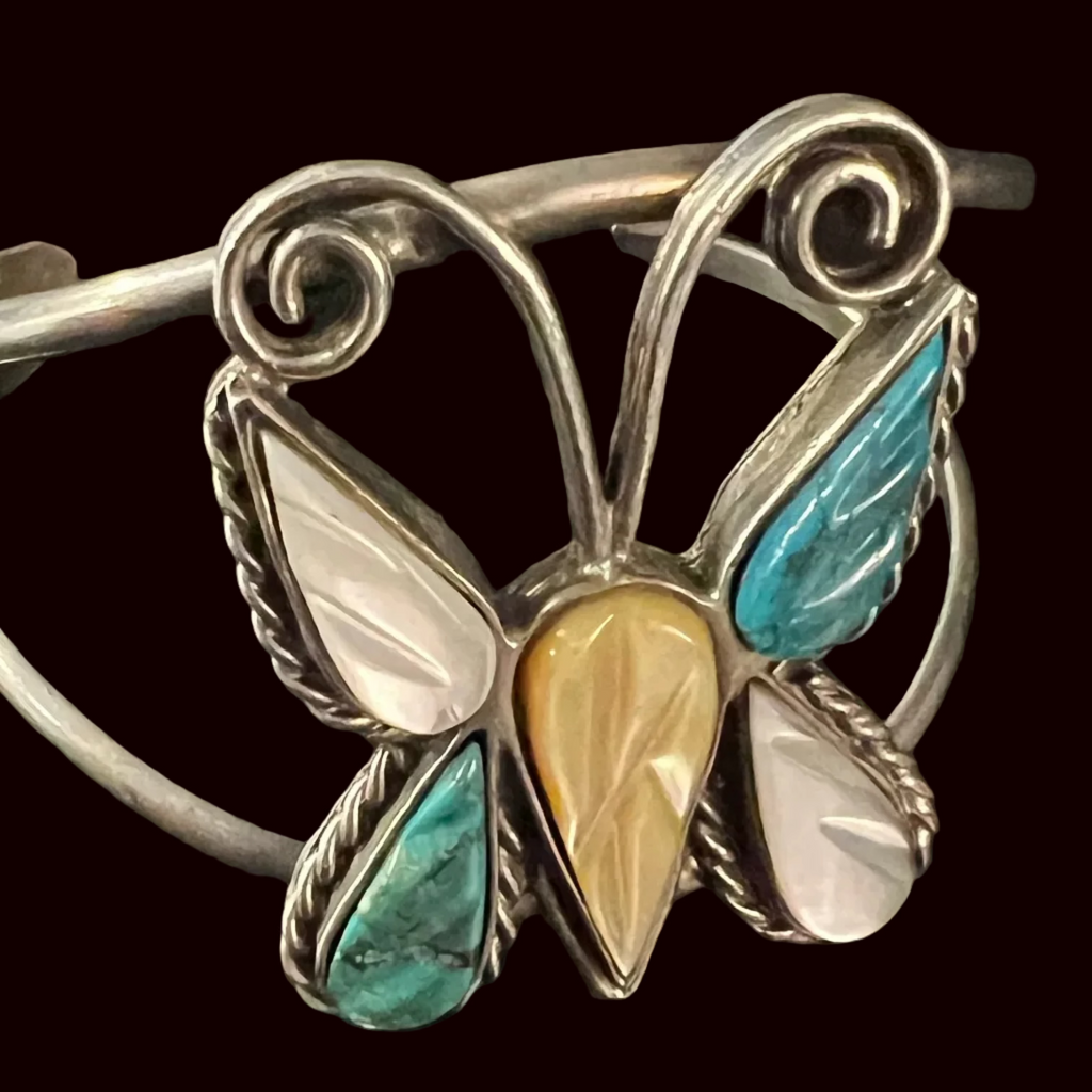 Turquoise/Mother of Pearl Butterfly Cuff - CMH212 – STONE FEATHER ROAD