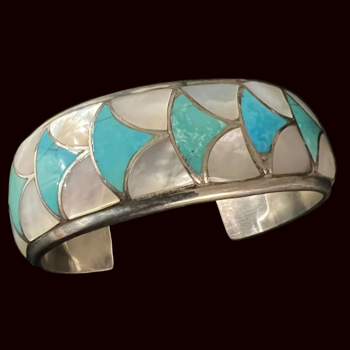 Turquoise/Mother Of Pearl Inlay Cuff - CMH183