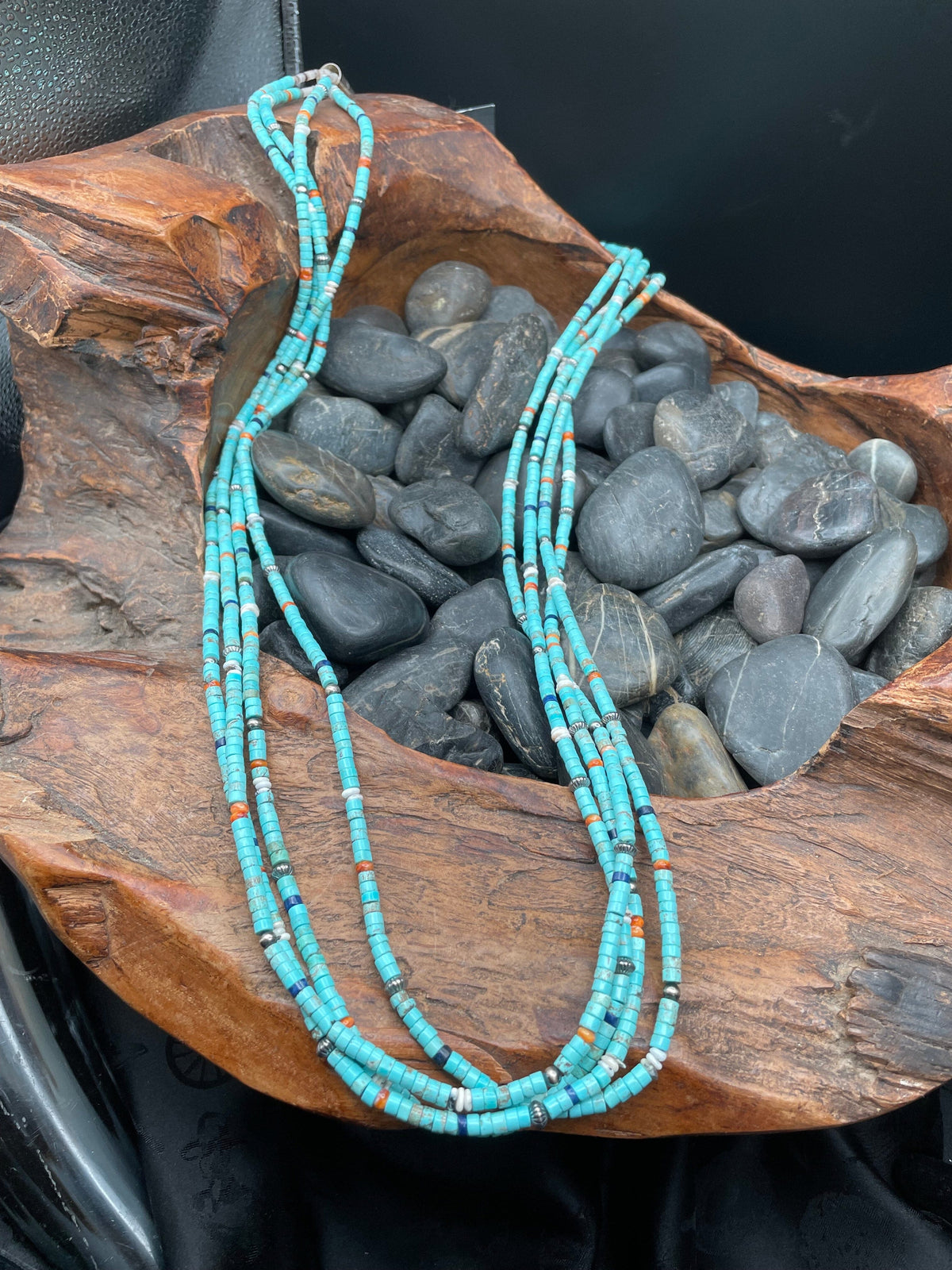 Turquoise/Multi Stone 4 Strand 36" Necklace - NSZ132