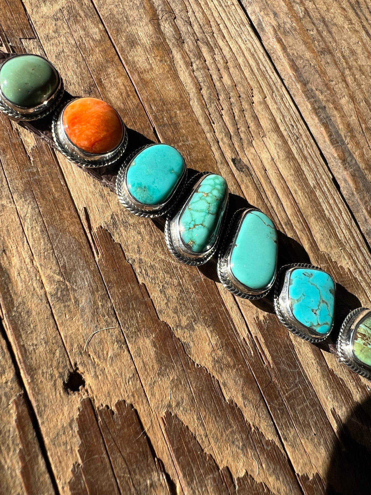 Turquoise/Spiny Oyster on Leather Bracelet - CAZ81