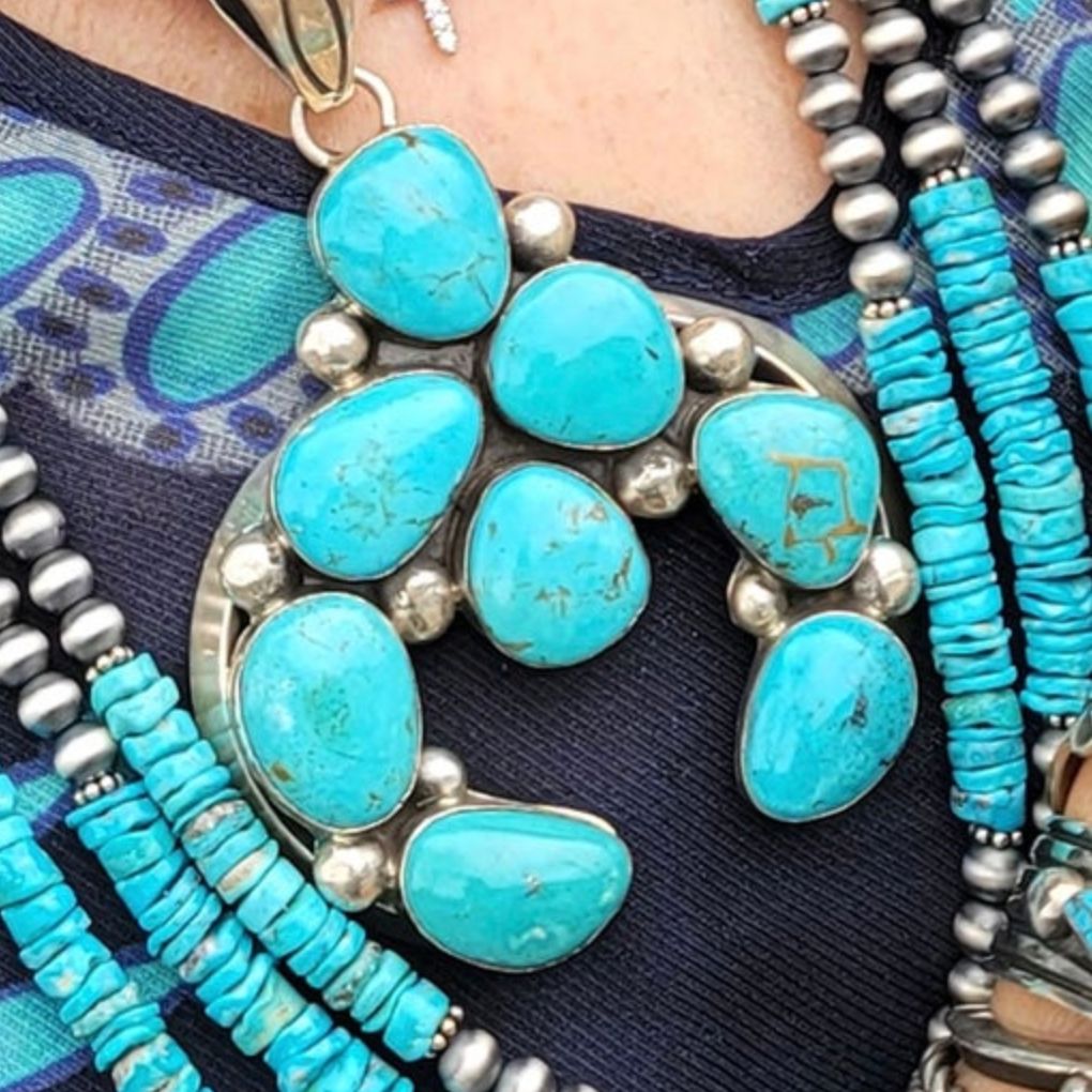 Turquoise/Sterling 8 Stone Naja - PMH9