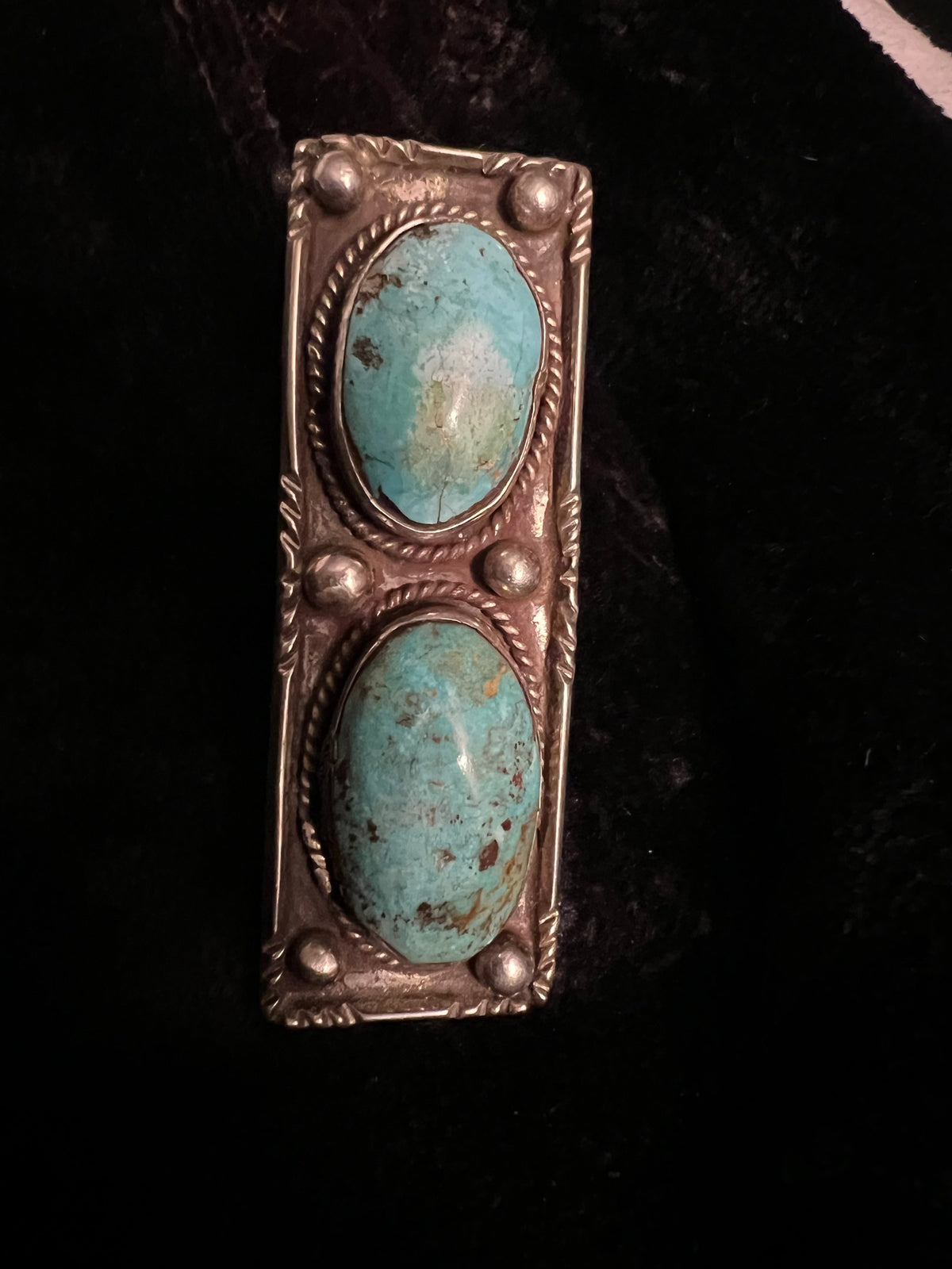 Turquoise/Sterling Rectangular Ring - RMH229
