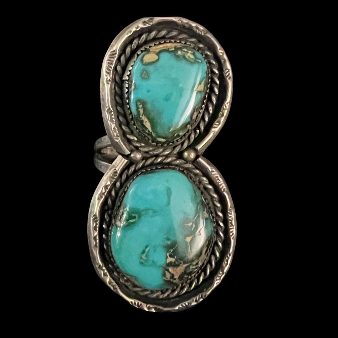 Turquoise/Sterling Silver Infinity Ring - RMH266