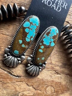 Turquoise/Sterling Silver Saucer Bead Necklace & Earring Set - NAZ58