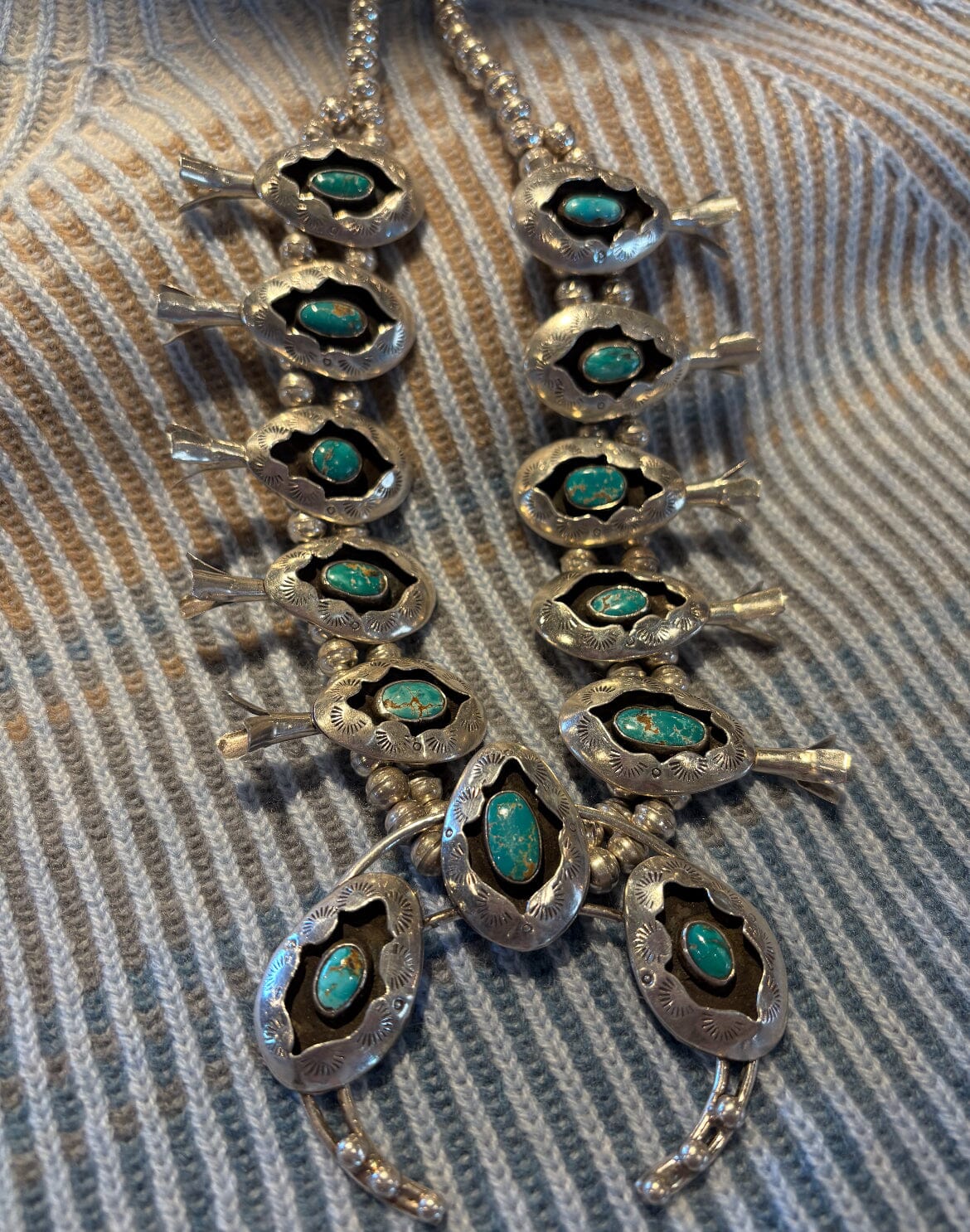 Turquoise/Sterling Silver Squash Blossom - SQOA5