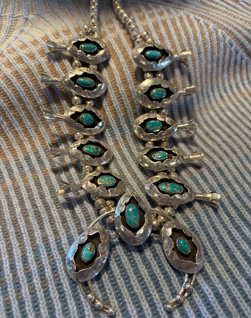 Turquoise/Sterling Silver Squash Blossom - SQOA5