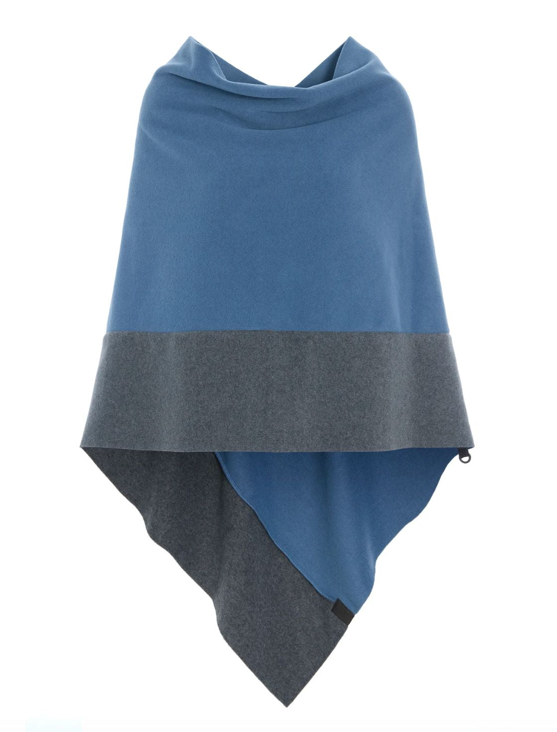 Two Toned Dusty Blue/Grey Poncho