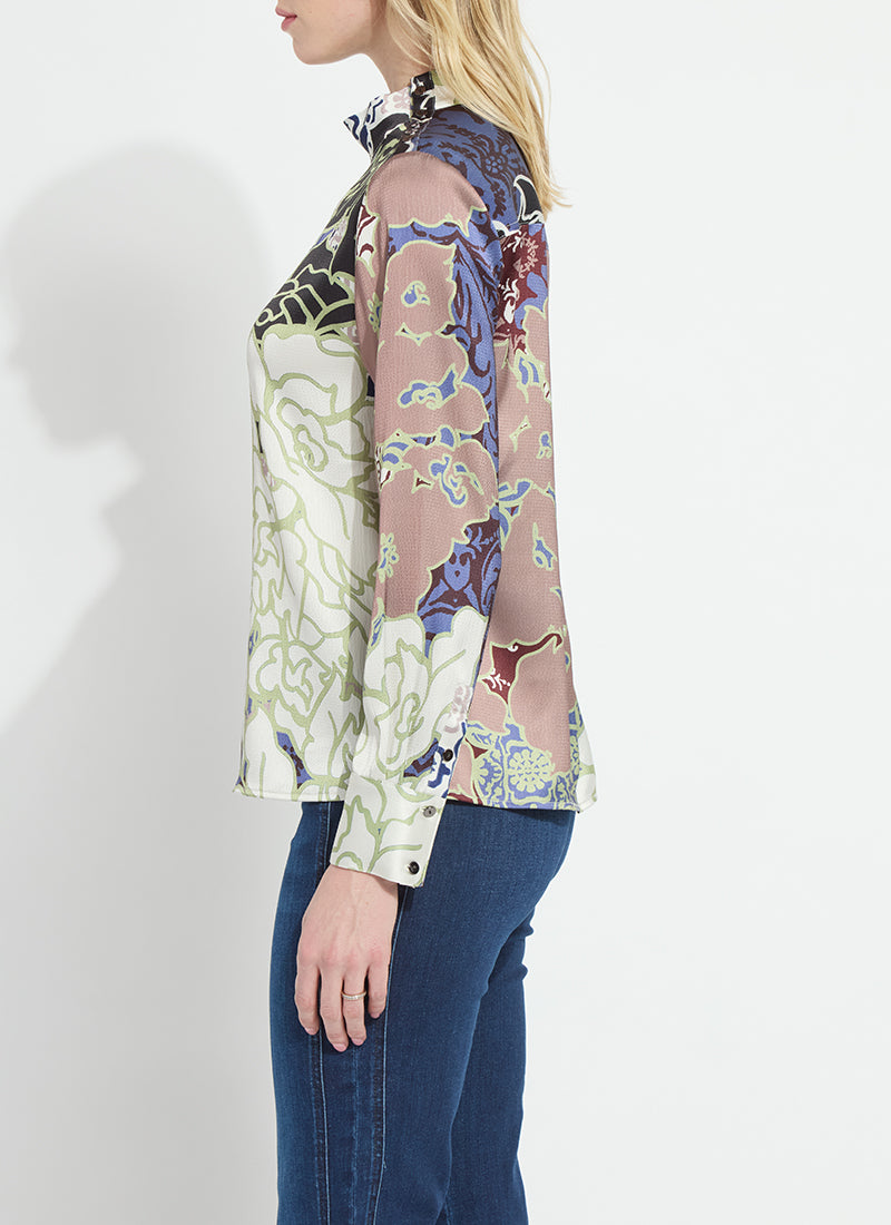 Antique Garden Mock Neck Blouse - LY3961