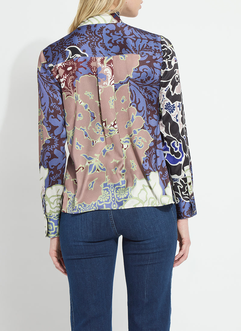 Antique Garden Mock Neck Blouse - LY3961