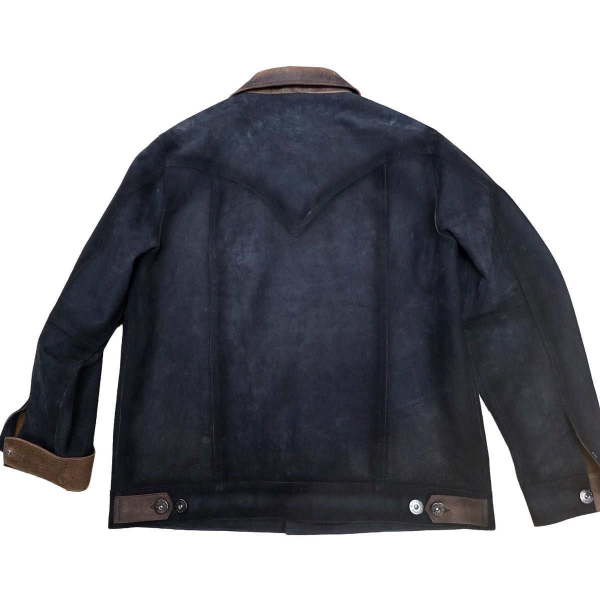 Navy Goat Suede Jacket - TELNV