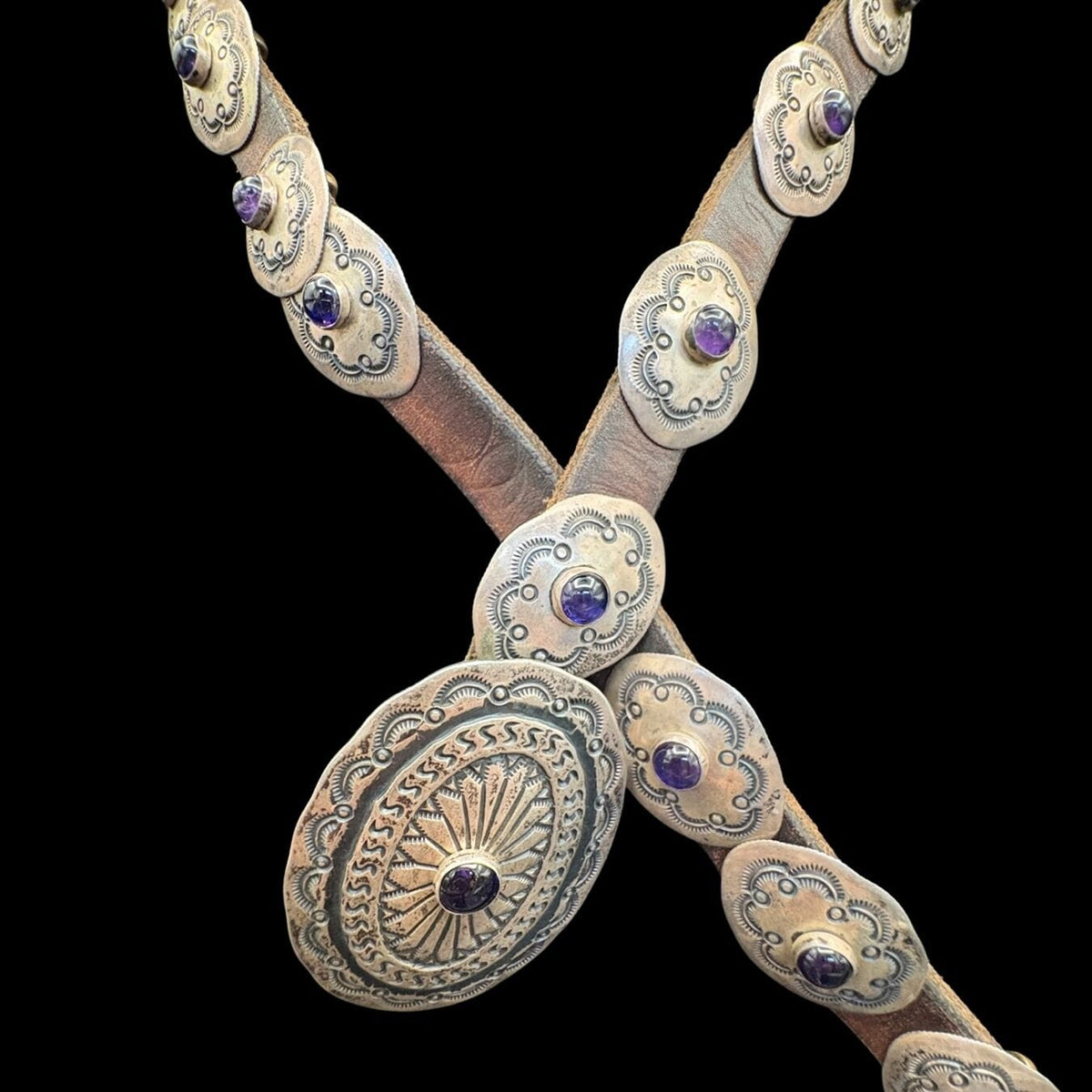 Vintage Belt W/ Amethyst Embellishments - BTMH24