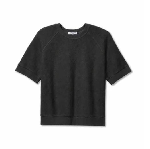 Vintage Black Kennedy Short Sleeve Reversed Sweatshirt - KENVB