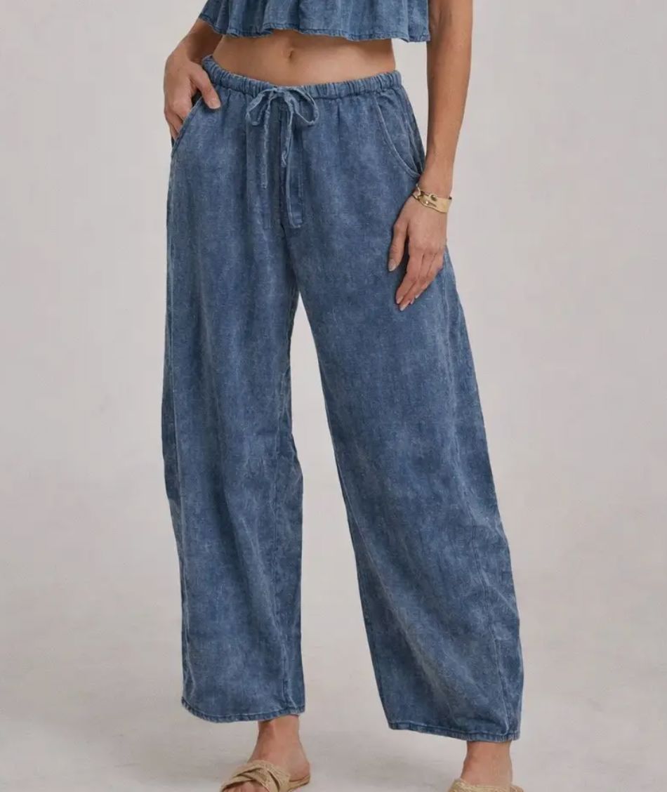 Vintage Blue Gauze Top & Bottom Set - 10585BC