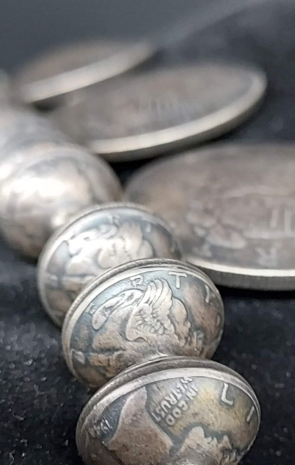 Vintage Liberty Silver Dollar Squash Blossom Necklace - SQMH26