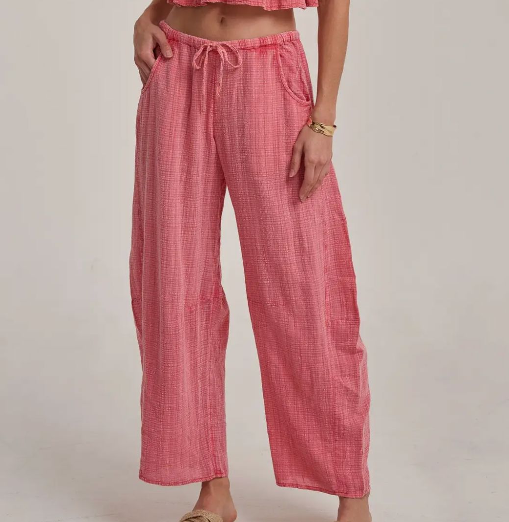 Vintage Red Gauze Red Top & Bottom Set - 10587RC