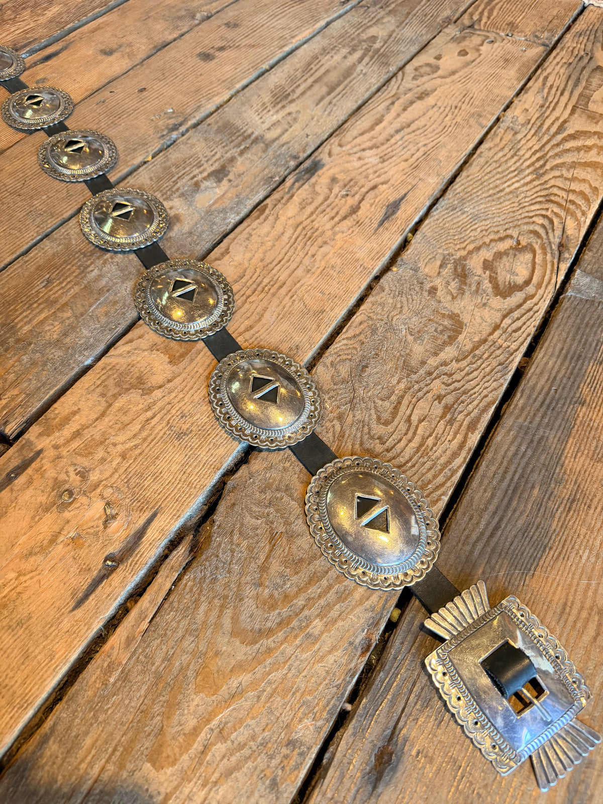 Vintage Sterling Silver Concho Belt - BTMH11