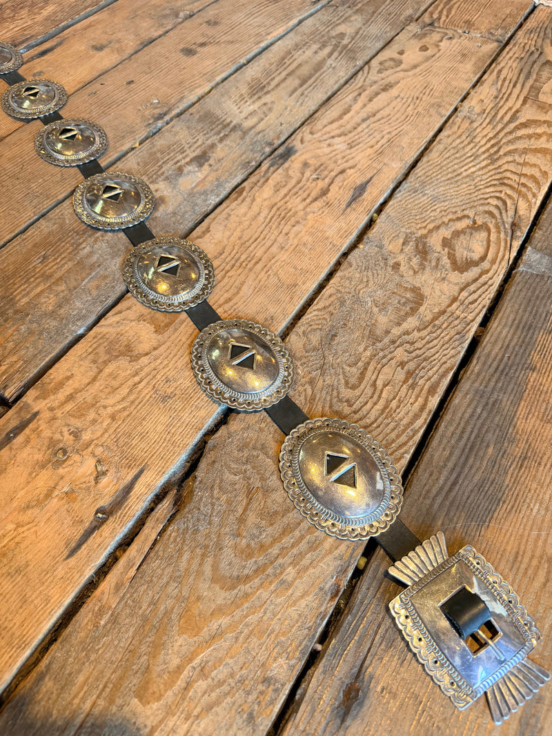 Vintage Sterling Silver Concho Belt - BTMH11