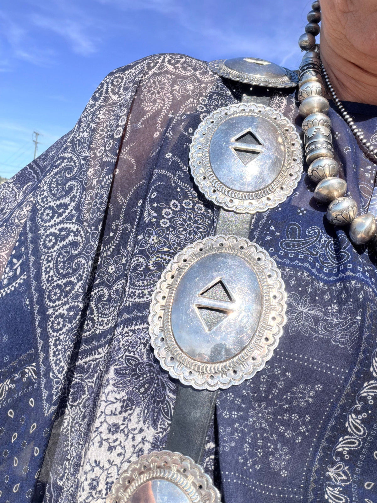 Vintage Sterling Silver Concho Belt - BTMH11