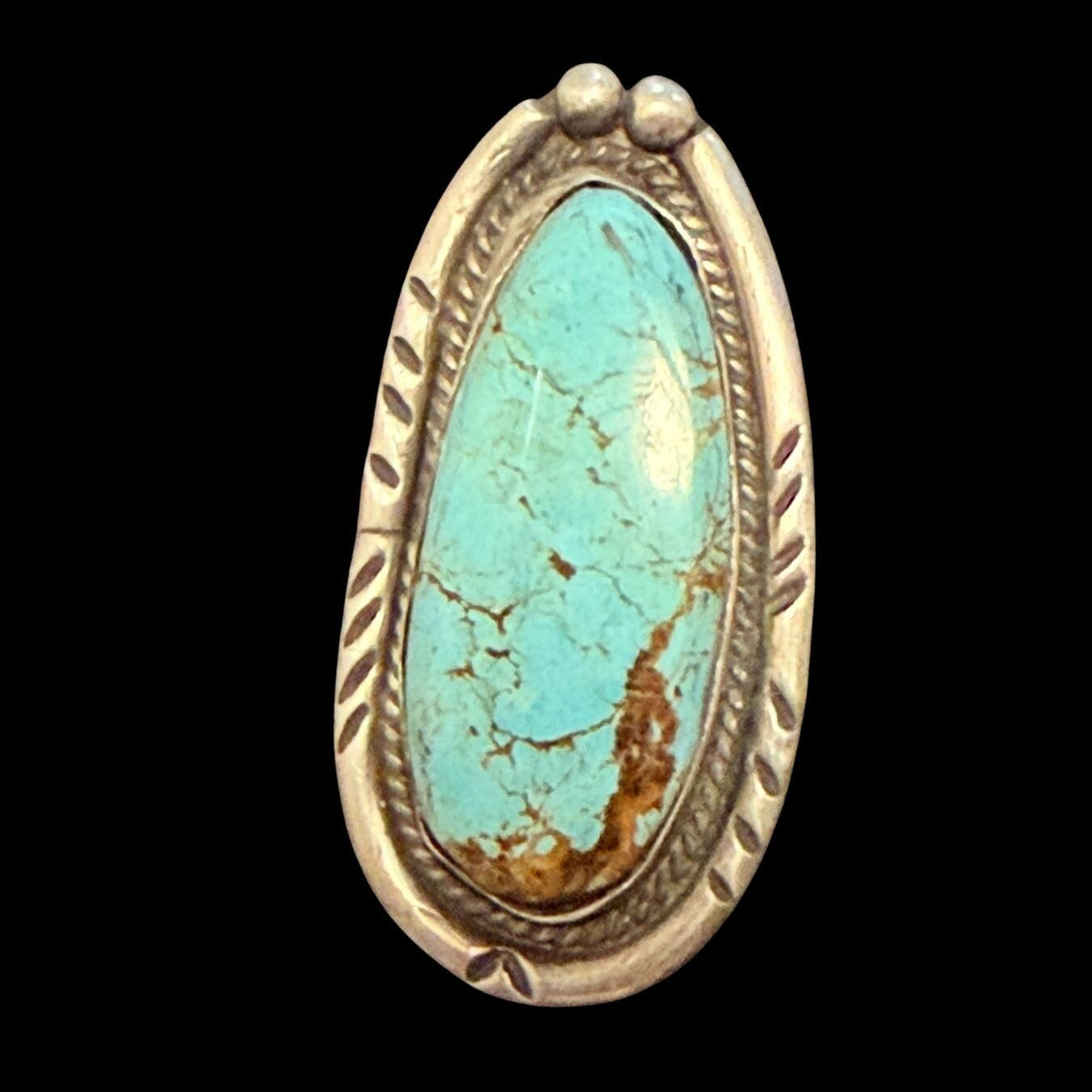Vintage Turquoise / Sterling Ring - Size 5.5 - RMH368