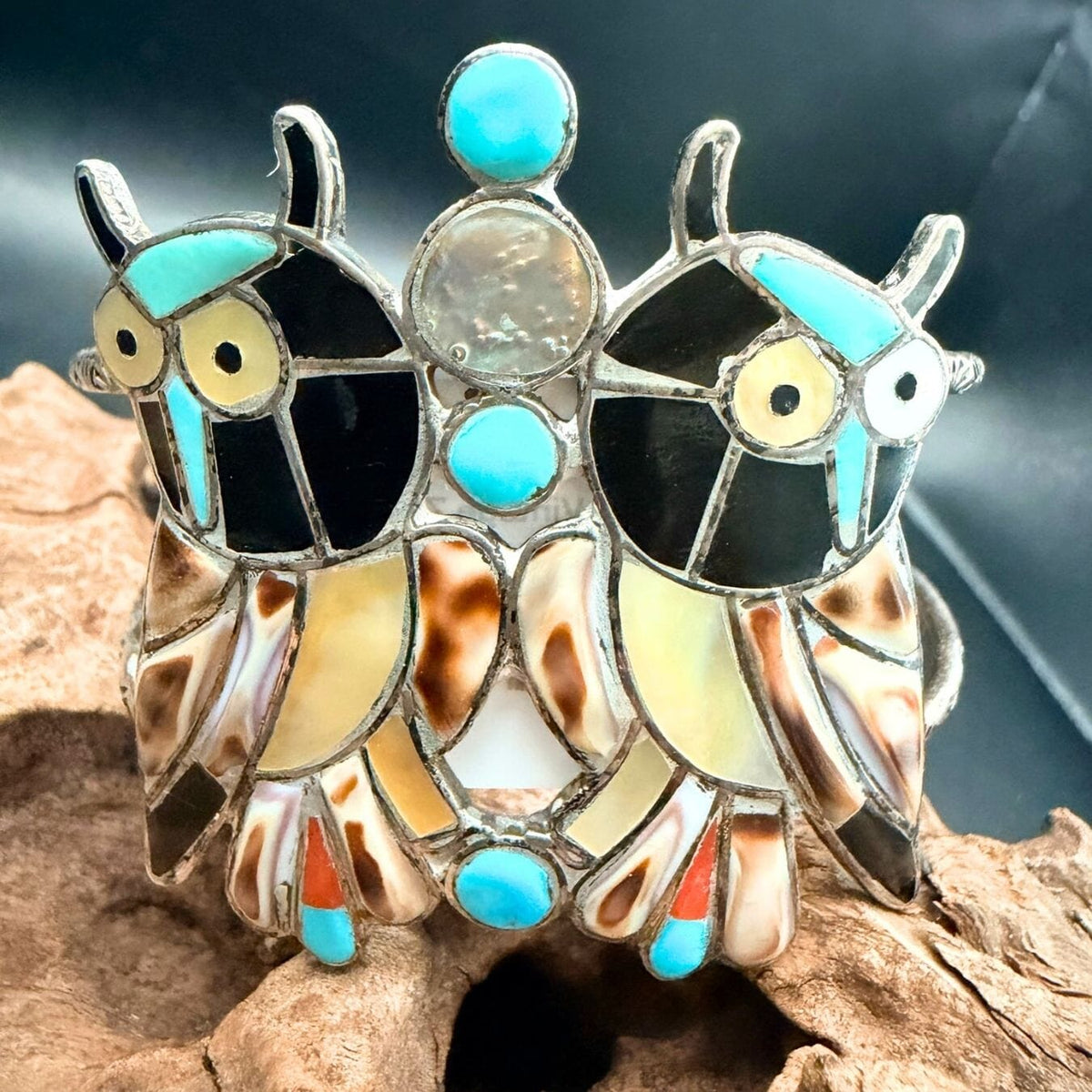 Vintage Zuni Inlay Owl Cuff - CPD25