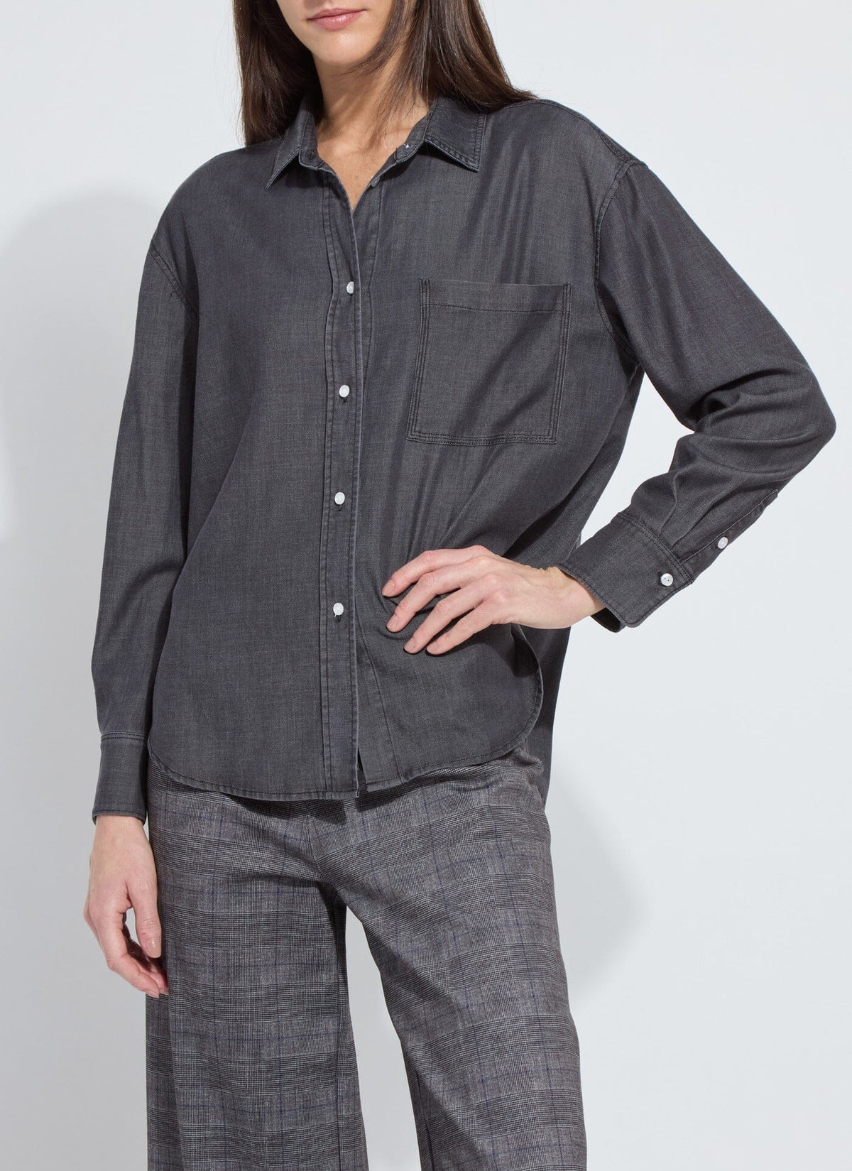 Washed Black Chambray Shirt - LY3655