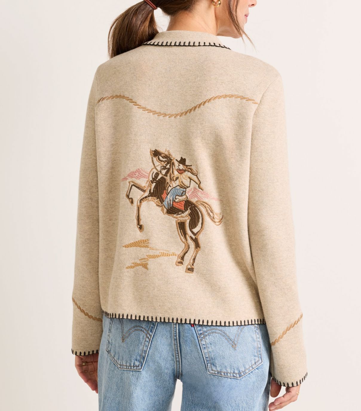 Western Souvenir Cardigan Sweater - Pendleton - TC0163 – STONE
