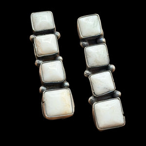 White Buffalo 4-Stone / Sterling Earrings - ESL127