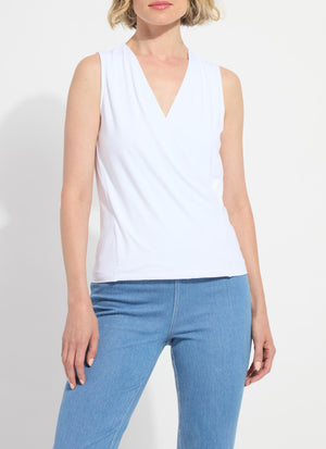 White Cross Over Sleeveless Top - LY3891