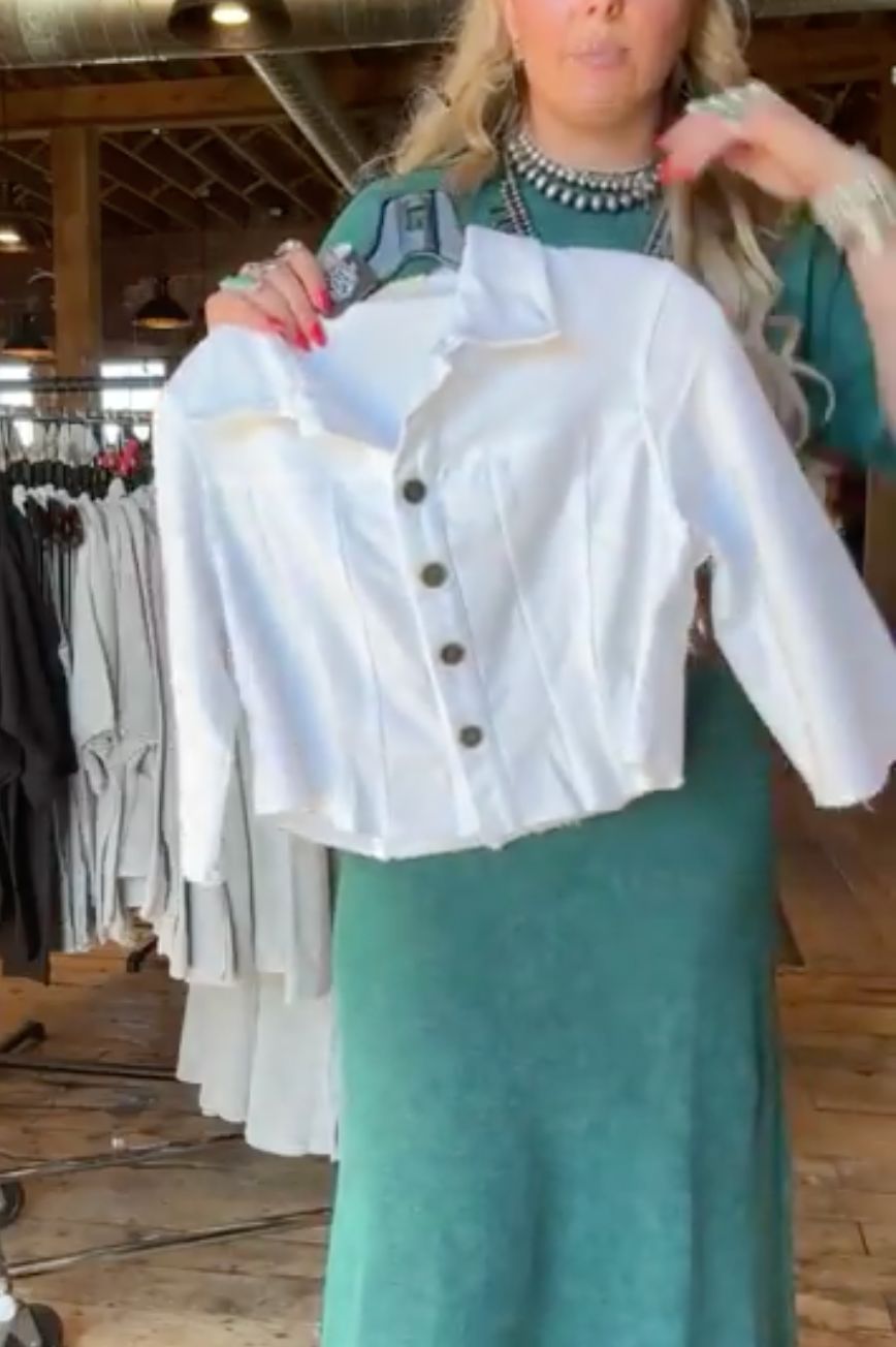 White Demi Crop Jacket - Testimony - J62W