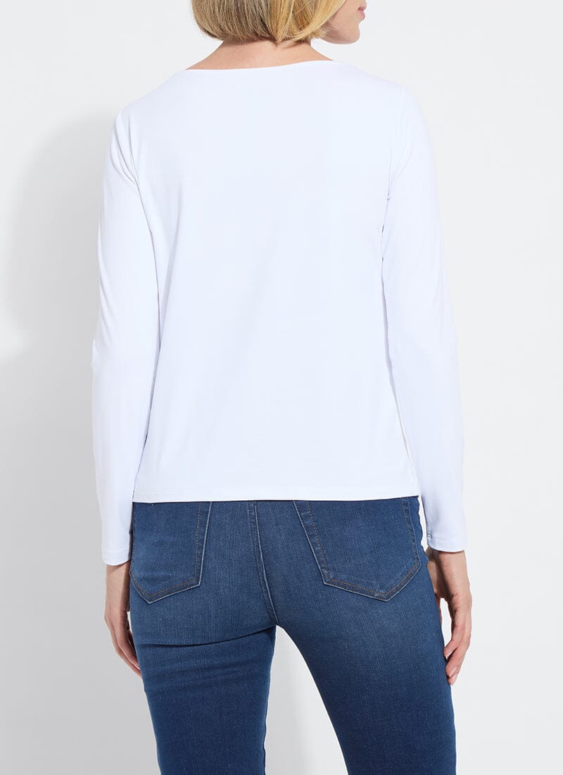 White Essential Long Sleeve Top - Lysse -LY3498W