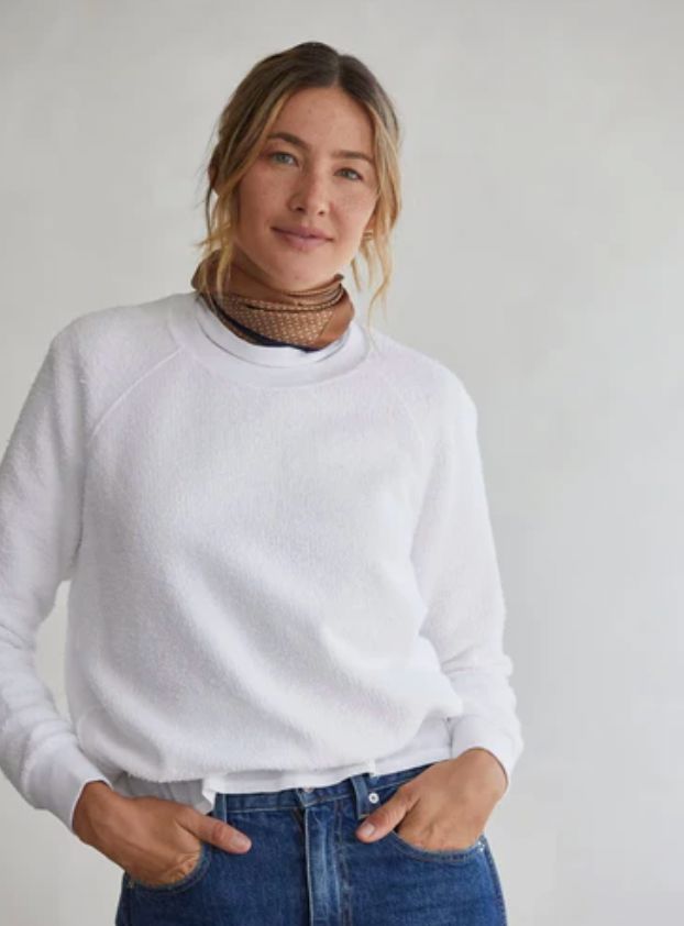 White Ziggy Reversed Fleece Sweatshirt - ZIGWT