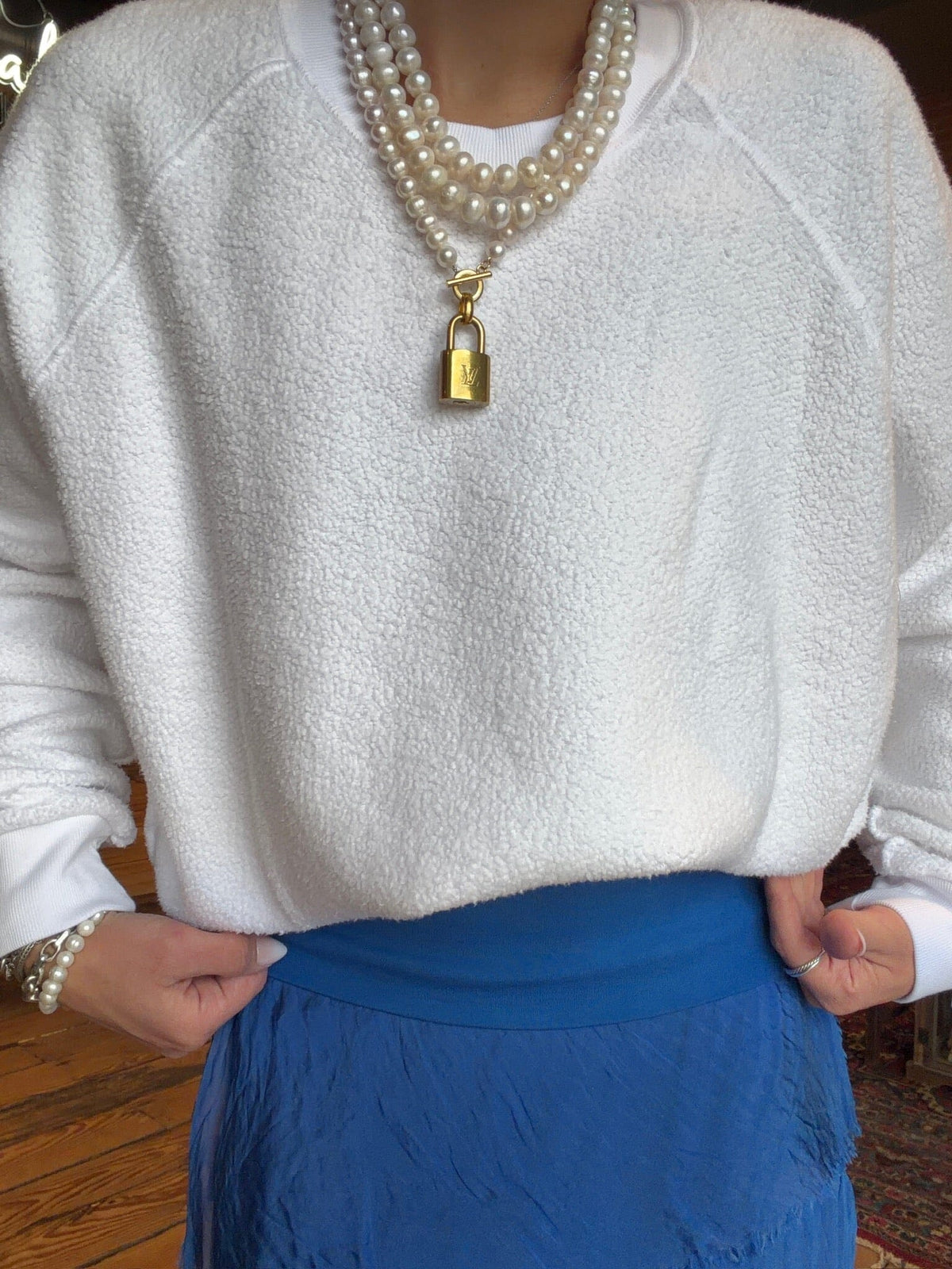 White Ziggy Reversed Fleece Sweatshirt - ZIGWT