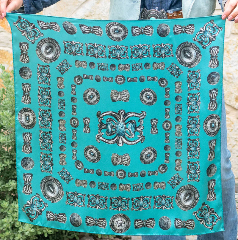 Wild Rag Scarf - Turqs & Conchos - Turquoise