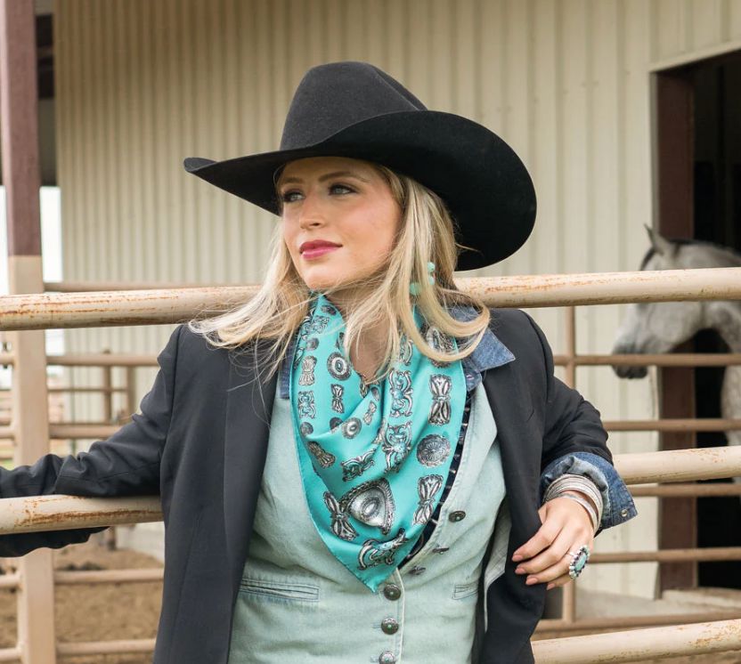 Wild Rag Scarf - Turqs & Conchos - Turquoise