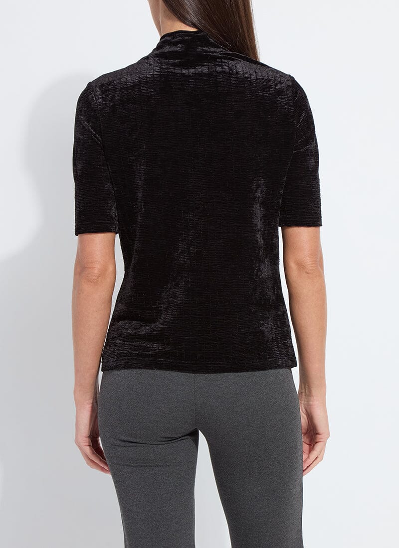 Winfred Black Smocked Velvet Top - Lysse' - LY3783