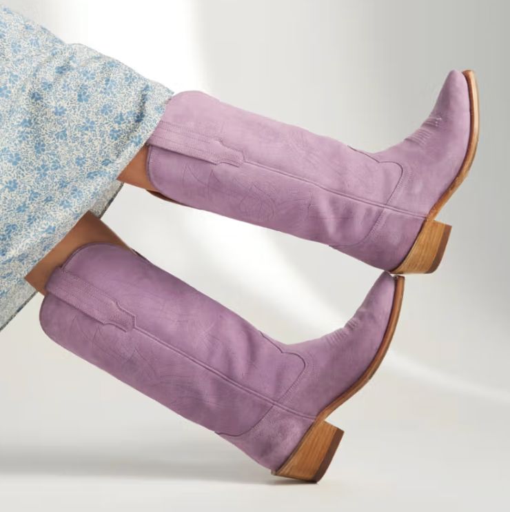Women's Annie Monarch Lavender Suede Boot - Tecovas - 21090L