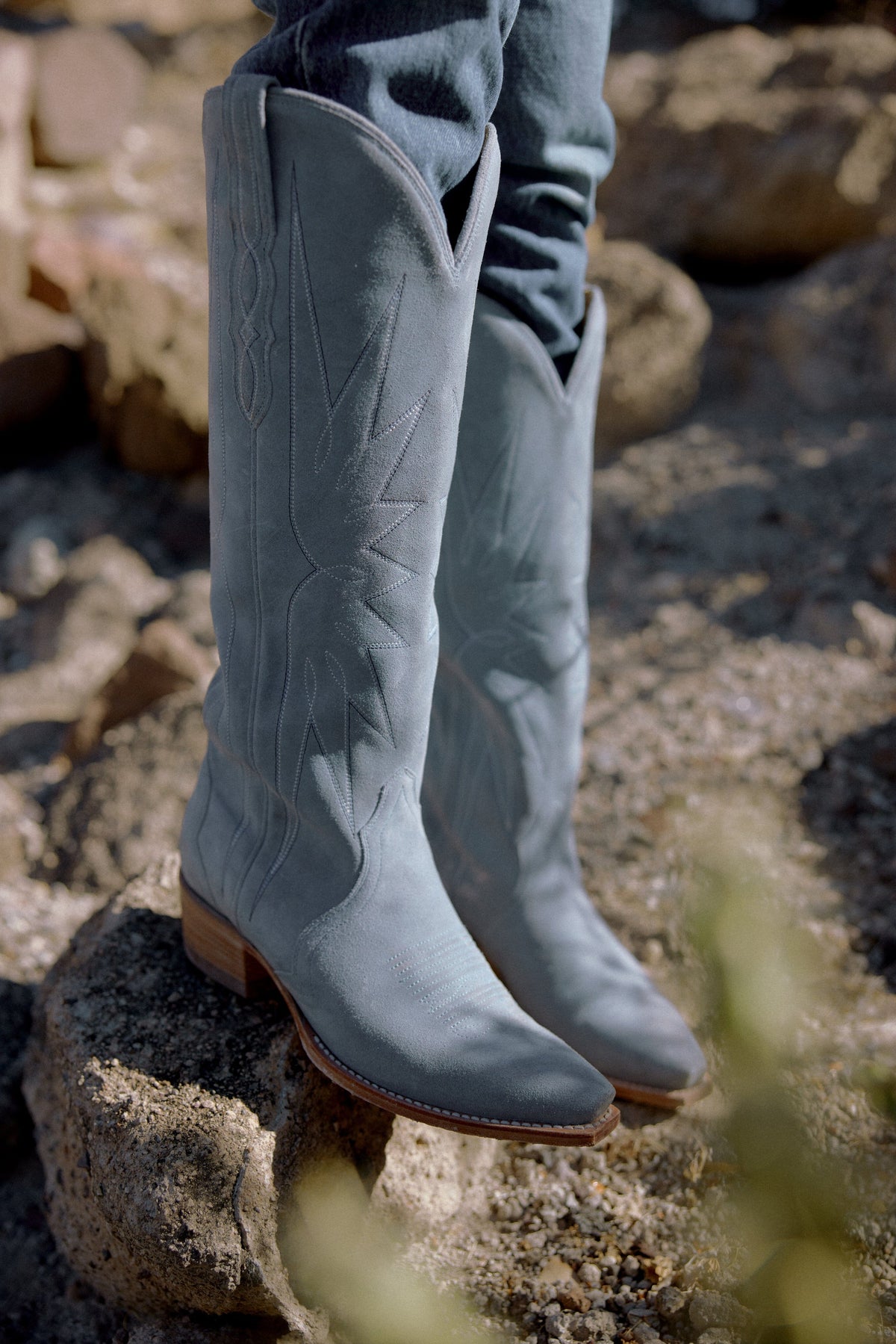 Women's Loretta Chambray Suede Boot - Tecovas - 21072C