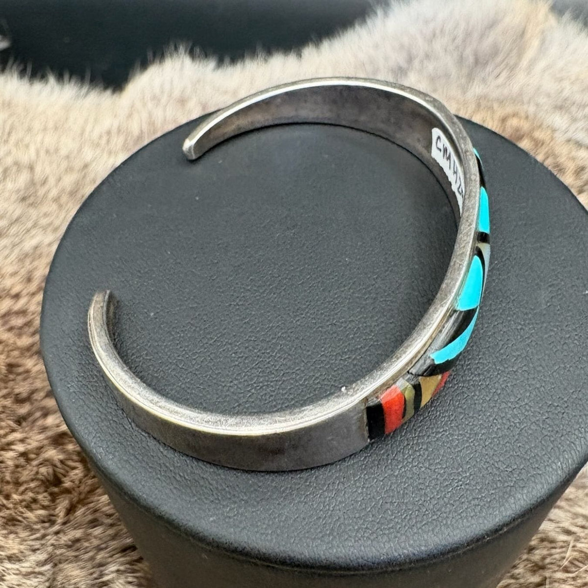 Zuni Inlay Cuff Set in Sterling - CMH298