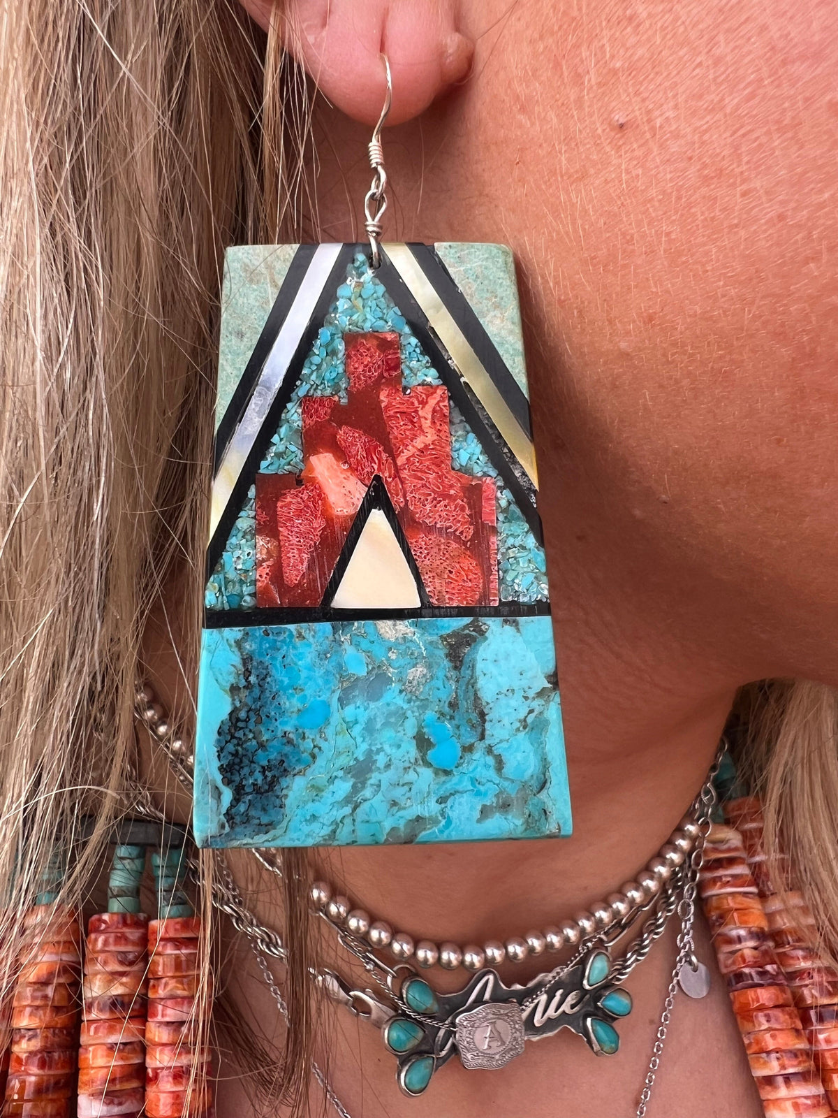 Zuni Inlay Necklace & Earring Set - NAZ60