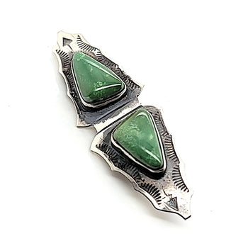 2-Stone Green Turquoise Pin - PINSW2