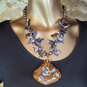 20" Copper/Boulder Opal Necklace - NSZ59